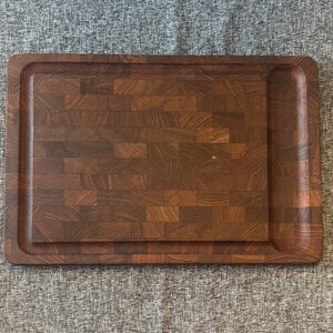 Dansk Staved Teak Wood End-Grain Cutting Board Charcuterie Board Vintage
